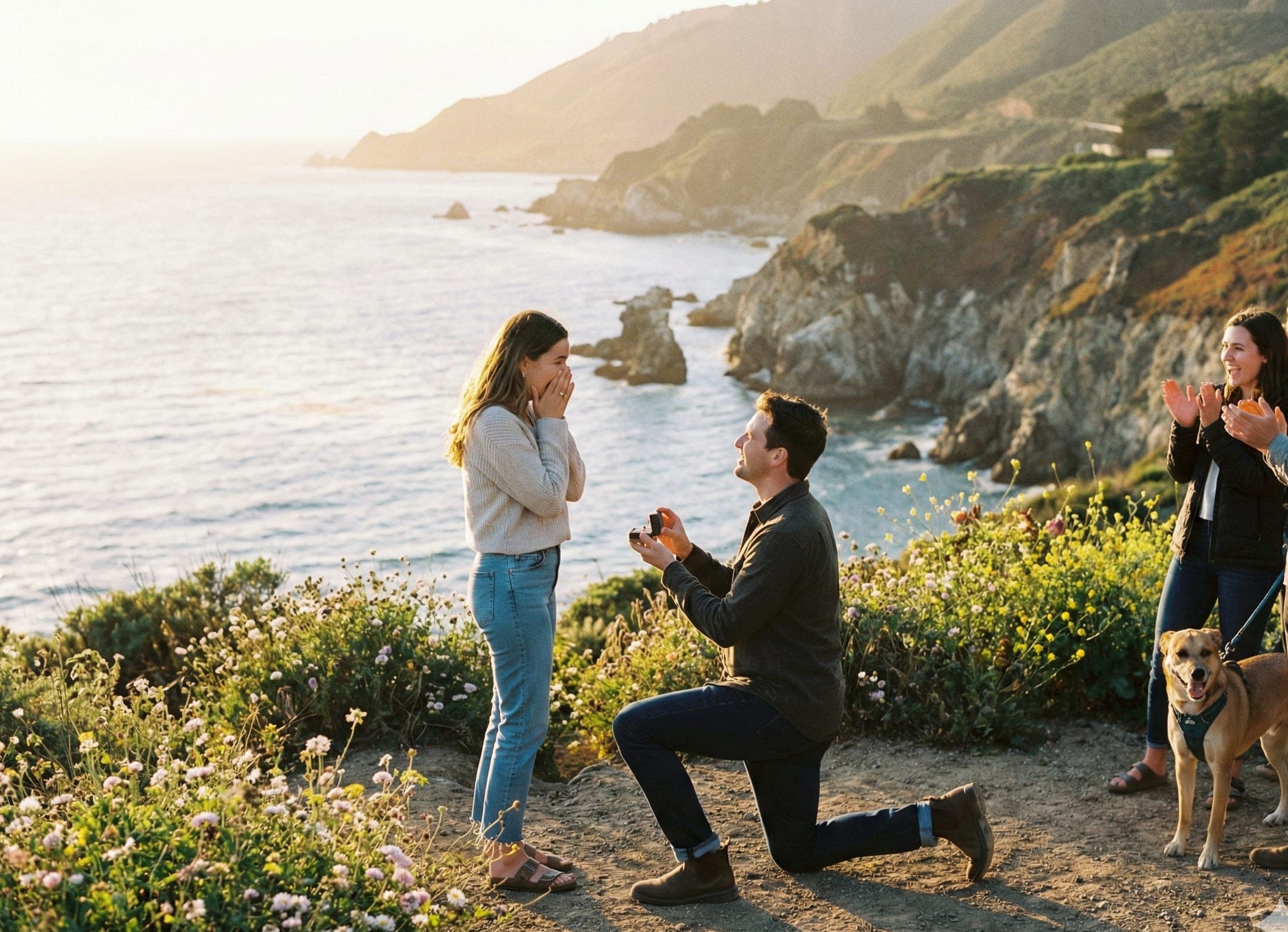 Original: Engagement photo puzzle - couple proposal moment custom jigsaw