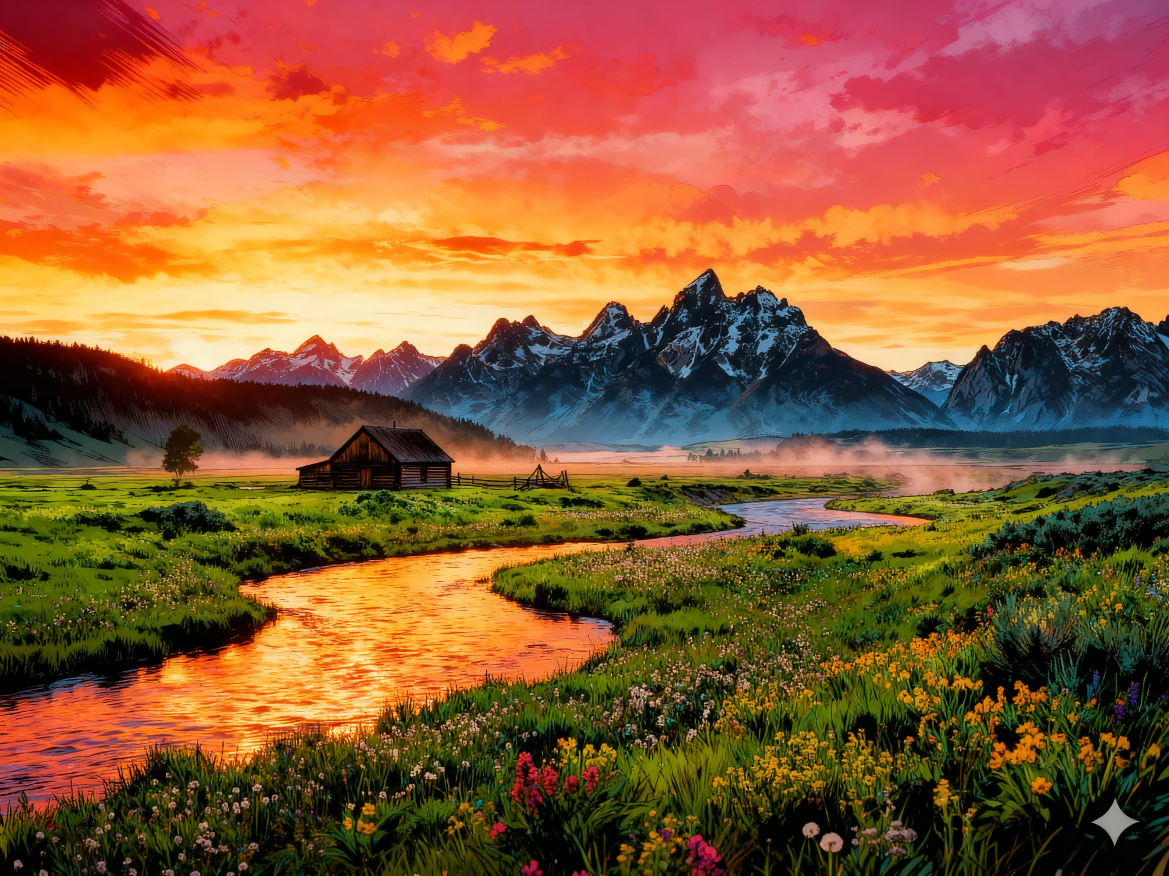Transformed: Scenic landscape puzzle - mountain sunset photo turned into 1000 piece jigsaw